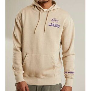 Los Angeles Lakers Chenille Vintage Lettering Hoodie Taupe Sweatshirt Unisex